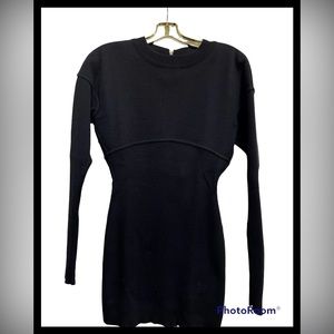 Vintage alaia Dress Mini BodyCon Sweater Knit Empire Seamed Bust SZ: S 90s Y2k